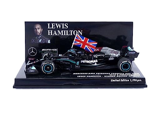 Minichamps 410211144 1:43 Mercedes-AMG Petronas Formula One Team W12 E Performance-Hamilton-Gewinner British GP 2021 Sammlerstück Miniaturauto, Mehrfarbig von Minichamps