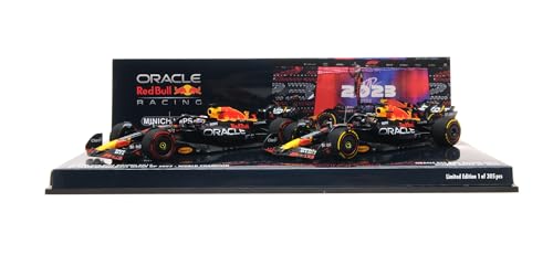 Minichamps 412231801 - Car-Set Red Bul RB19 Max Verstappen World Champion Qatar Sprint & GP 2023 F1 - maßstab 1/43 - Modellauto von Minichamps