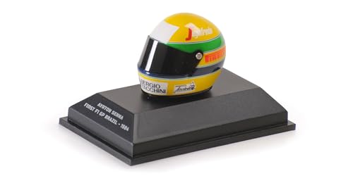 Minichamps 540308419 - Helmet Ayrton Senna First F1 GP Brazil 1984 - maßstab 1/8 - Sammlermodell von Minichamps