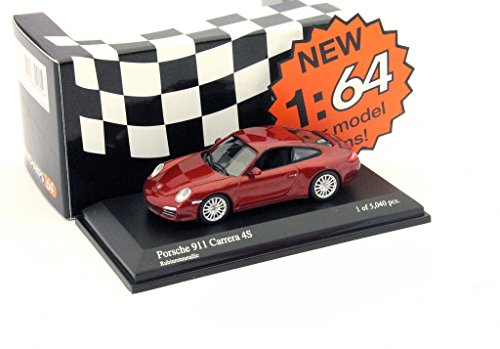 MINICHAMPS 640066460 - Porsche 911 Carrera 4S, Maßstab: 1:64, metallic rot von Kyosho