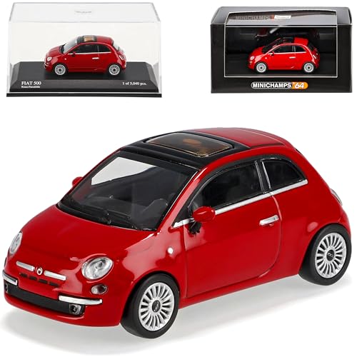 Minichamps FIAT 500 Neu Ab 2007 Rosso Rot 1/64 Modell Auto Modellauto von Minichamps