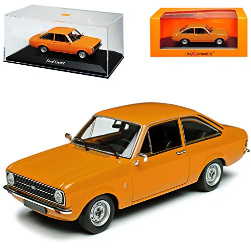 Minichamps Ford Escort MKII 3 Türer Orange 2. Generation 1974-1980 1/43 Maxichamps Modell Auto mit individiuellem Wunschkennzeichen von Minichamps