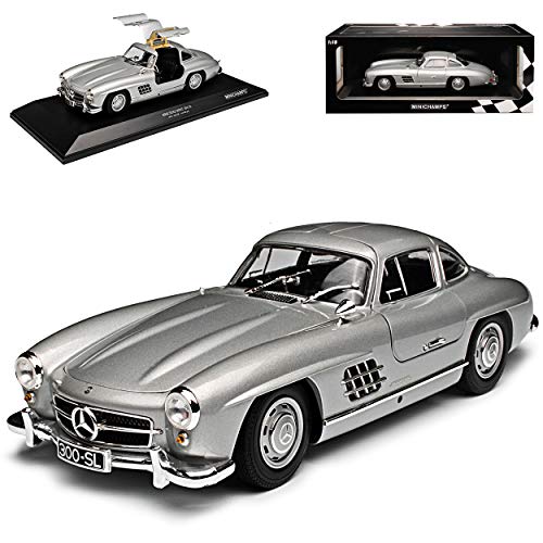 Minichamps Mercedes-Benz 300SL SL-Klasse Coupe Silber W198 1954-1963 Flügeltürer limitiert 600 Stück 1/18 Modell Auto von Minichamps