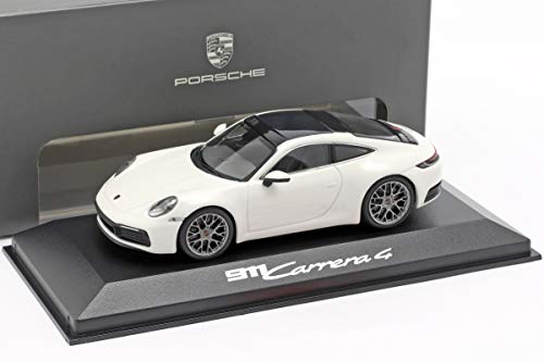 Minichamps Porsche 911 (992) Carrera 4 Weiß/Schwarz 1:43 Sammler Modellauto Auto Erwachsene und ältere Kinder von Minichamps