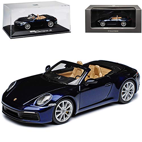 Minichamps Porsche 911 992 Carrera S Cabrio Nacht Blau Metallic Neue Generation Ab 2019 1/43 Modell Auto von Minichamps