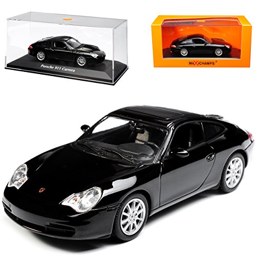 Minichamps Porsche 911 996 Carrera Coupe Schwarz 1997-2006 1/43 Maxichamps Modell Auto mit individiuellem Wunschkennzeichen von Minichamps