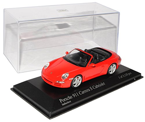 Minichamps Porsche 911 997 Carrera S Cabrio Rot 2004-2012 1/43 Modell Auto mit individiuellem Wunschkennzeichen von Minichamps