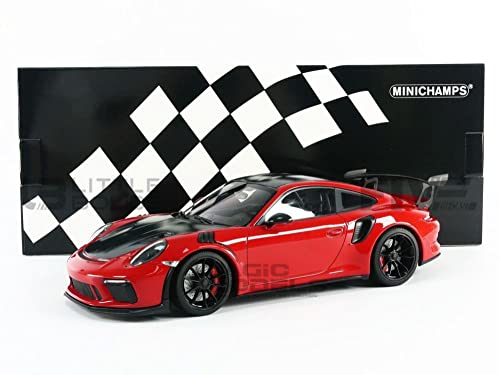 Minichamps Porsche 911 GT3 RS (991.2) Weissach Package 2019 rot mit schwarzen Felgen Modellauto 1:18 von Minichamps