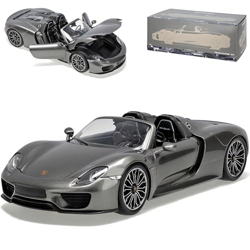 Minichamps Porsche 918 Spyder Grau Serienstand 1/18 Modell Auto mit individiuellem Wunschkennzeichen von Minichamps