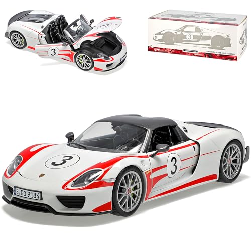 Minichamps Porsche 918 Spyder Weiss Martini Weissach Package Salzburg 1/18 Modell Auto von Minichamps