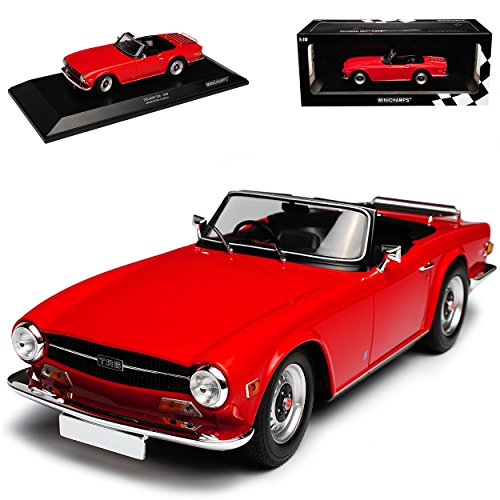 Minichamps Triumph TR6 Cabrio Rot 1968-1976 limitiert 1 von 500 Stück 1/18 Modell Auto mit individiuellem Wunschkennzeichen von Minichamps