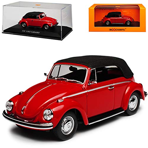 Minichamps Volkwagen Käfer 1302 Cabrio Rot mit Soft Top 1970-1972 1/43 Maxichamps Modell Auto von Minichamps