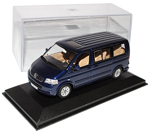 Minichamps Volkwagen T5 Personen Transporter Blau Vor Facelift 2003-2009 1/43 Modell Auto mit individiuellem Wunschkennzeichen von Minichamps