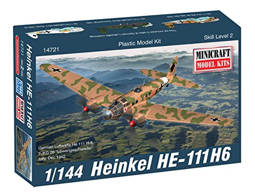 Minicraft Models 014721 Heinkel Nazi-Deutschland Luftfahrt-1/144 HE-111, Mehrfarbig, Small von Platz