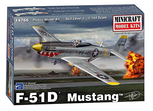 Mini-Craft 014766 1/144 F-51D Mustang TM Korea, Mehrfarbig von Minicraft