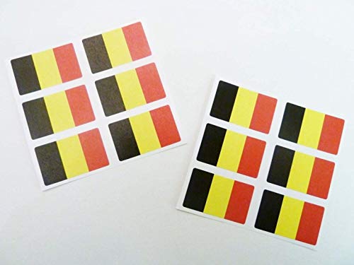 Mini Aufkleber Set, 33x20mm Rechteckiges, Selbstklebende Belgien Etiketten, Flagge Sticker von Minilabel