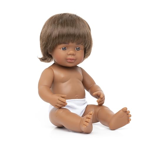 Australische Babypuppe Junge, 38 cm, aus weichem Vinyl, in transparenter Tüte, 15 inch von Miniland