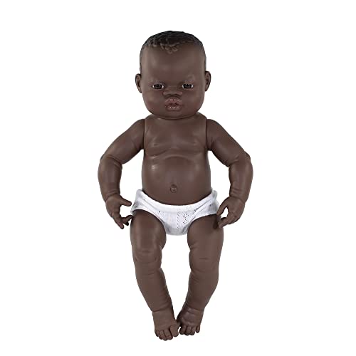 Babypuppe Neugeborenes afrikanisches Mädchen 40cm-31004 von Miniland