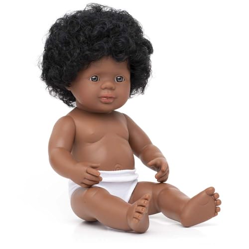 Miniland Babypuppe afroamerikanisches Mädchen 38cm, 31060, Mehrfarbig/Meereswellen (Ocean Tides) von Miniland