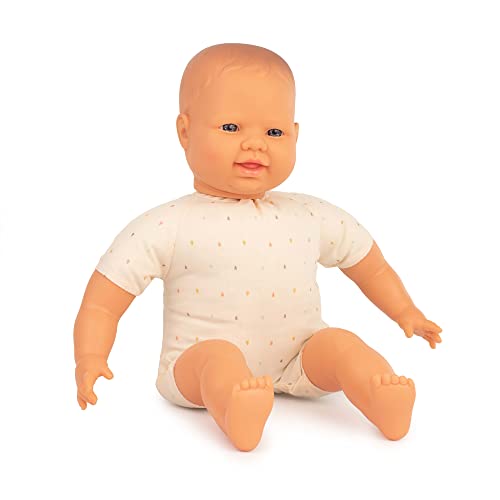 Babypuppe mit weichem Körper europäisch 40 cm-31061, Merhfarbig von Miniland