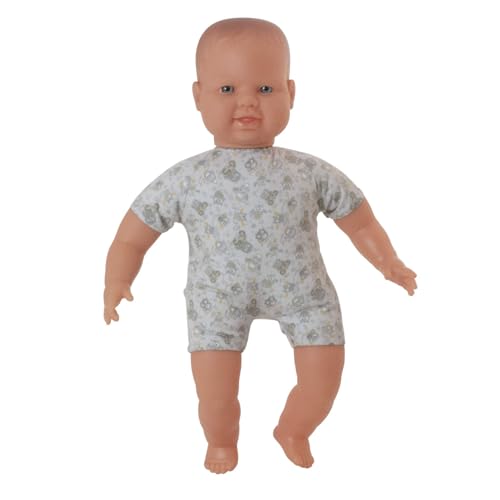 Babypuppe mit weichem Körper europäisch 40 cm-31061, Merhfarbig von Miniland