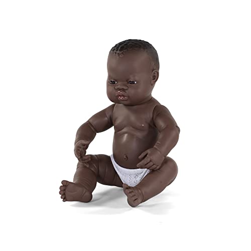 Babypuppe neugeborener afrikanischer Junge 40cm-31003, Merhfarbig von Miniland