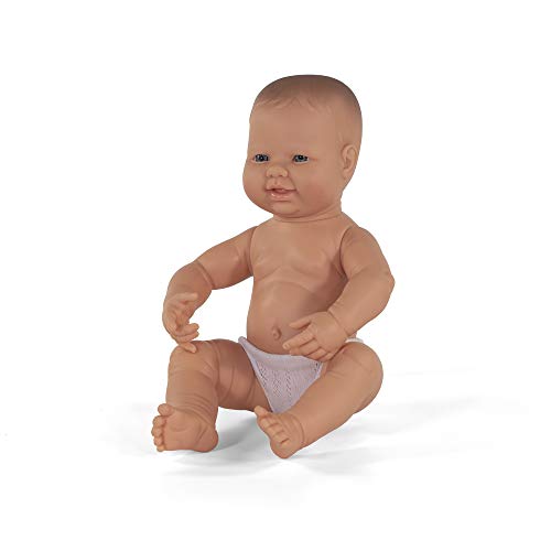 Babypuppe neugeborenes europäisches Mädchen 40cm-31002, Merhfarbig, Large von Miniland