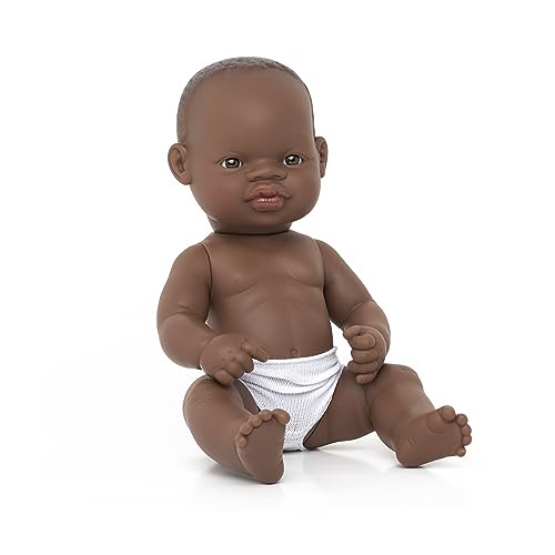 Miniland 31034 - Baby afrikanisches Mädchen Tüte - ohne Unterwäsche, 32 cm von Miniland