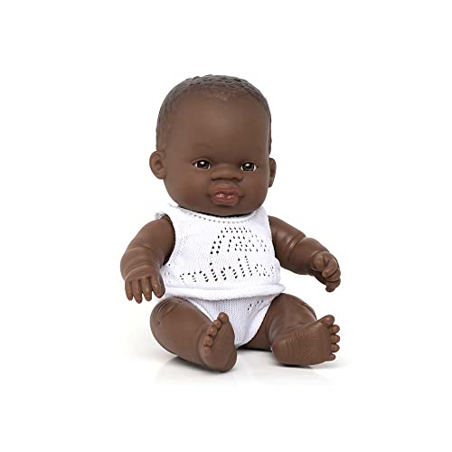 Miniland 31123 - Baby (afrikanischer Junge) 21 cm, 8 inch von Miniland