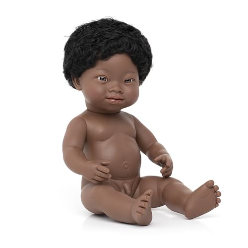 Miniland Babypuppe afrikanischer Junge 38cm mit Down Syndrom, 31089 von Miniland