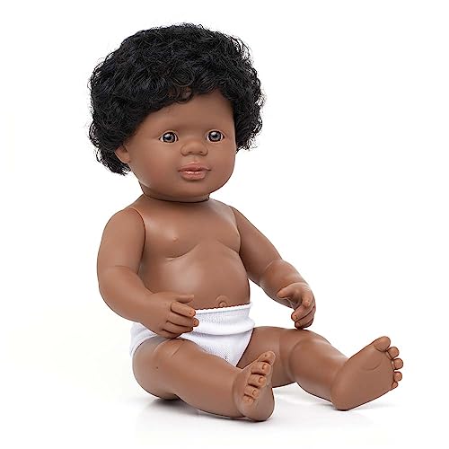 Miniland Babypuppe afroamerikanischer Junge 38cm, 31059 von Miniland