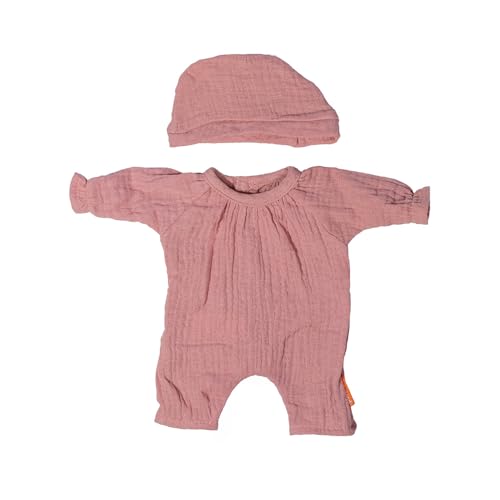 Miniland - Kleidung für 32 cm Puppe, Bekleidungszubehör für Puppen, Pyjama mit Mütze (Rosa) von Miniland