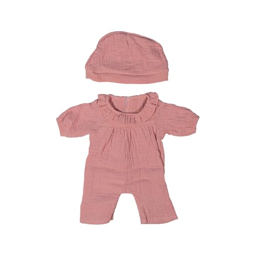 Miniland - Kleidung für 38 cm Puppe, Bekleidungszubehör für Puppen, Pyjama mit Mütze (Rosa) von Miniland