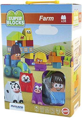 Miniland ML32339 Super Blocks Farm von Miniland