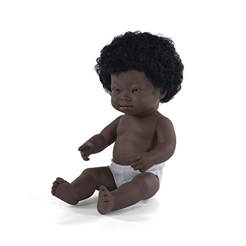 Miniland afrikanisches Mädchen 38cm mit Down Syndrom, 31069, Weiß von Miniland