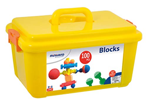 Steckspiel Interstar Blocks 100 Teile-94039, Merhfarbig von Miniland