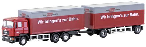 Minis by Lemke LC4608 N LKW Modell MAN F90, 3-achs Koffer-Hängerzug Rail Cargo Austria (ÖBB) von Minis by Lemke