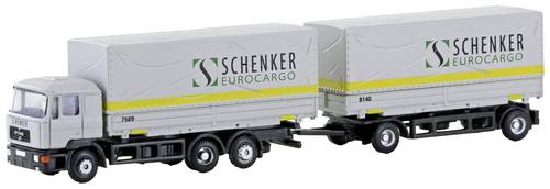 Minis by Lemke LC4633 N LKW Modell MAN F90 3-achs Wechselpritschen-Hängerzug Schenker Cargo von Minis by Lemke