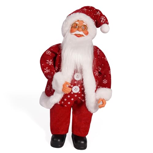 MinkeyBear Bunte Weihnachtsmann-Figur, Puppen-Dekoration, 30,5 cm, für festliche und weihnachtliche Akzent-Dekoration von MinkeyBear