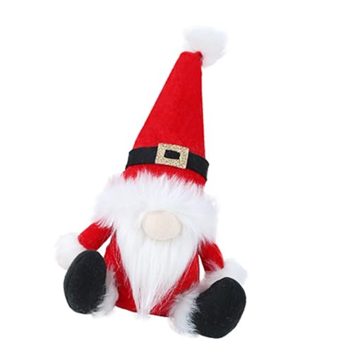 MinkeyBear Festival Handgefertigte Plüsch-Zwerge, Puppen mit langem Hut, schwedische Tomtes-Figur für Desktop-Weihnachtsdekoration von MinkeyBear