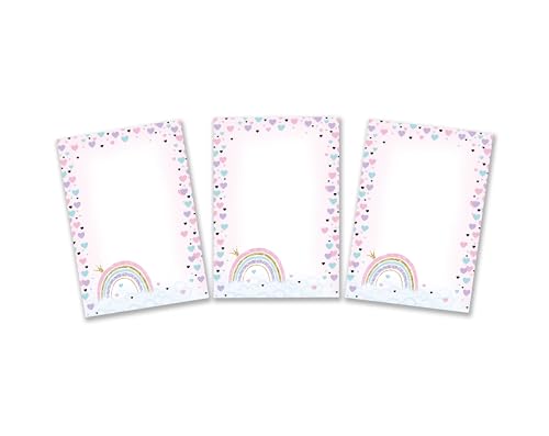 10 Mini-Notizblöcke Regenbogen Mitgebsel für Mädchen Kindergeburtstag Gastgeschenke Mädchengeburtstag / A7-Format von Minkocards