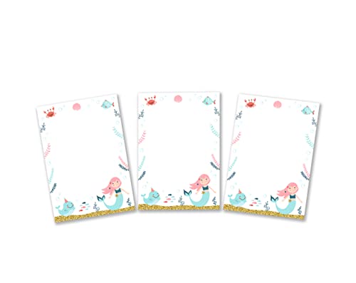 8 Mini-Notizblöcke Meerjungfrau Mitgebsel für Kindergeburtstag Gastgeschenke für Mädchen Mädchengeburtstag / A7-Format von Minkocards