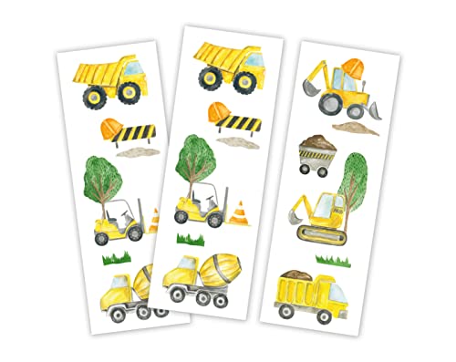 Minkocards 12 Lesezeichen Baustelle Mitgebsel für Kindergeburtstag Jungen Gastgeschenke für Jungensgeburtstag von Minkocards