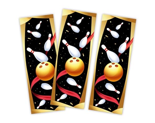 Minkocards 12 Lesezeichen Bowlling Kegeln Bowling-Party Mitgebsel für Kindergeburtstag Mädchen Gastgeschenke für Mädchengeburtstag Jungsgeburtstag von Minkocards