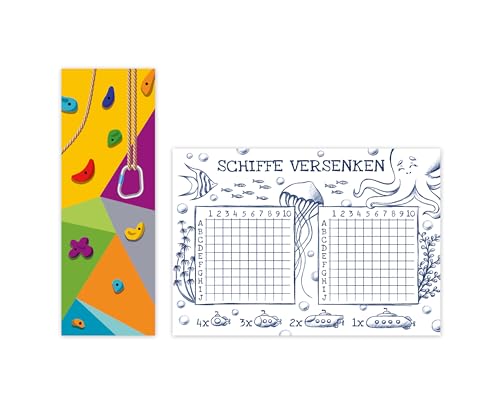 Minkocards 6 Lesezeichen + 6 Schiffe versenken Klettern Bouldern Mitgebsel für Kindergeburtstag Gastgeschenke für Kinder Mädchen Jungen Mädchengeburtstag Jungsgeburtstag Minkocards 6 Lesezeichen + 6 Schiffe versenken Klettern Bouldern Mitgebsel für Kindergeburtstag Gastgeschenke für Kinder Mädchen Jungen Mädchengeburtstag Jungsgeburtstag von Minkocards