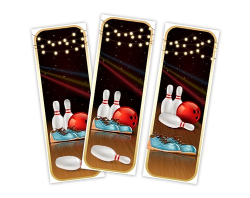 Minkocards Mitgebsel Kindergeburtstag 10 Lesezeichen Bowlling Kegeln Bowling-Party Mädchen Gastgeschenke für Jungsgeburtstag Mädchengeburtstag von Minkocards