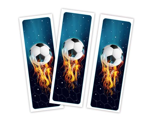 Minkocards Mitgebsel Kindergeburtstag Jungen 12 Lesezeichen Fussball Fußball Gastgeschenke für Jungsgeburtstag von Minkocards