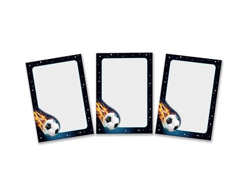 Mitgebsel Kindergeburtstag Jungen 12 Mini-Notizblöcke Fussball Fußball Gastgeschenke für Jungsgeburtstag / A7-Format von Minkocards