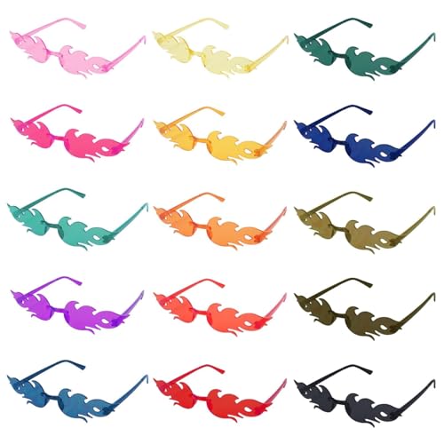 Minnhua 15 Stück Flammen Sonnenbrille Sonnenbrille Flammen Brille Festival Sonnenbrille Rave Lustige Sonnenbrillen Party Sonnenbrillen Hippie Brille Partybrillen Feuer-Sonnenbrillen Bunte Brillen Minnhua 15 Stück Flammen Sonnenbrille Sonnenbrille Flammen Brille Festival Sonnenbrille Rave Lustige Sonnenbrillen Party Sonnenbrillen Hippie Brille Partybrillen Feuer-Sonnenbrillen Bunte Brillen von Minnhua