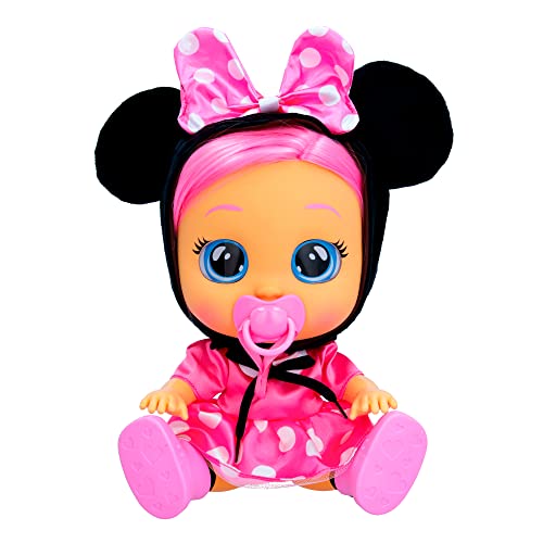 CRY BABIES Dressy Minnie | Interaktive Puppe, die echte Kullertränen weint, mit Haaren zum Stylen, Kleidern zum Wechseln & Accessoires zum Spielen – Spielzeug und Geschenk für Jungen von Cry Babies